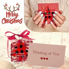 120PC Christmas Tag Red Greeting box Cards Xmas New Year Gifts Fantasy DIY Decor