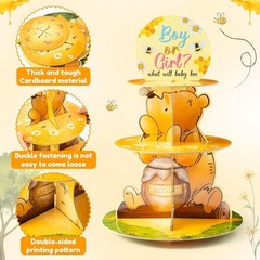 Charming Winnie the Pooh 3-Tier Cupcake Stand for Baby Showers & Gender Reveals