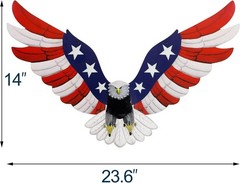 Large American Eagle Sculpture – Distressed Flag Design for Indoor & Outdoor Use