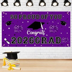 66×34″ 2026 Graduation Backdrop Banner Congrats Grad Class of 2026 Party Decor