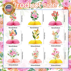 Spring Party Decorations 9 Pcs Butterfly Table Centerpieces, Flower Butterfly Bi