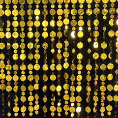 Gold Shimmer Wall Backdrop, 20 Packs Gold Sequin Curtain Circle Dots Garland for