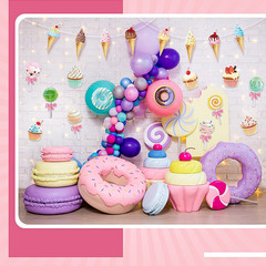 32 Pcs Candy Party Decorations Candyland Cutouts Colorful Ice Cream Donuts Lolli