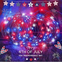 Solar 4th of July String Lights 2Pack 400LED