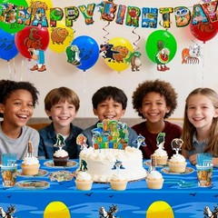 101Pcs Sprunki Birthday Party Decoration Set – 24 Cake Toppers, 18 Balloons, 1 H