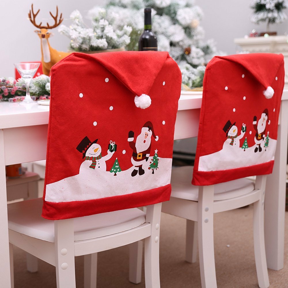 6-10x Christmas Santa Hat Chair Covers Table Cloth Dinner Home Décor Ornaments