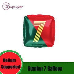 Number 7 Soccer Star Balloon Set – 4 Red and Green National Team Jersey Ballo…