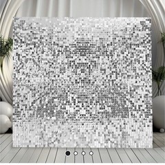 30 pieces Silver Sequin Party Backdrop Panel, Plastic Shimmer Wall Decoration
