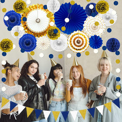 23Pcs Navy Blue and Gold Graduation Birthday Party Decorations | Blue Gold Decor