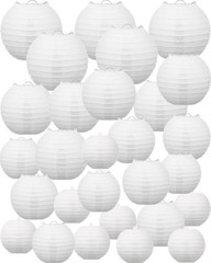80 Pcs Paper Lanterns Bulk for Wedding, 4» 6» 8» 10» 12» Round Chinese L…