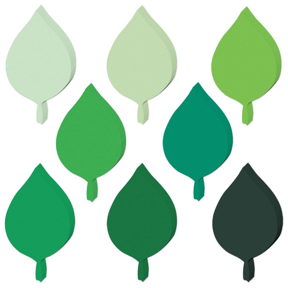 200 PCS 4 Inch Assorted Green Paper Leaf Cutouts Shape Die Cuts DIY Decor
