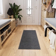 Ottomanson Door Mat Indoor Entryway Runner Rug – 1’8″ x 4’11» (Runner), Black