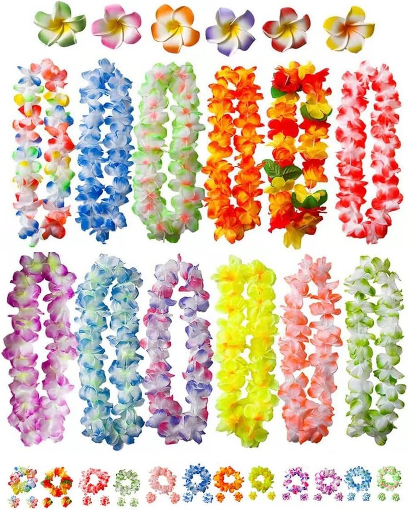 50 PCS Soft Hawaiian Leis Luau Party Decorations Tropical Favors Lei Flower…