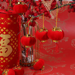 30 Pack Red Chinese Mini Lanterns Decorative Lucky Hanging Lanterns Decoration