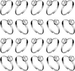 Whaline 36 Packs Diamond Engagement Rings Bridal Shower Rings for Wedding Table