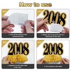 18th Birthday Decorations Kit – 11 Pcs Black Gold Banner, Centerpieces & Swirls