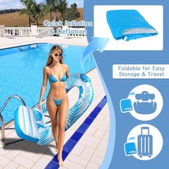 New Inflatable Pool Float for Adults Lounger with Cup Holders & Backrest, Heavy
