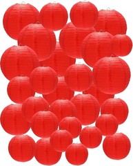 Asian Inspired Hanging Lamps – 48 Pcs Paper Lantern Decor