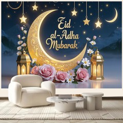 Islamic Backdrop Eid Mubarak Holiday Party Photography Studio Ramadan Decoration