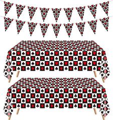 Casino Party Decorations – Poker Birthday Tablecloth, Rectangular Casino Plastic