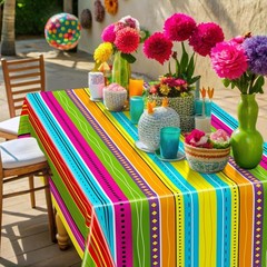 3 Pack Colorful Cinco De Mayo Fiesta Tablecloths 54×108 – Easy Clean Party Decor
