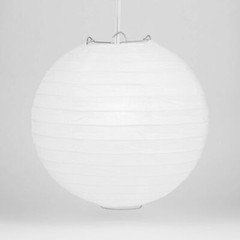 4″ White Round Paper Lantern, Even Ribbing, Hanging Decoration (10 Pack)