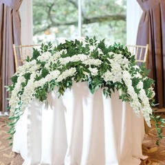 Wisteria Garland Artificial Flowers Floral Vines White 6.56 ft Silk Fake