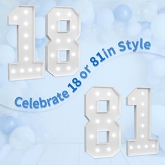 Number 18 Light Up Decoration – Anniversary Mosaic Frame