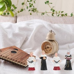 4pcs Resin Nun Statues Chanting Figurine Adorn for Micro Landscape Garden Dec…