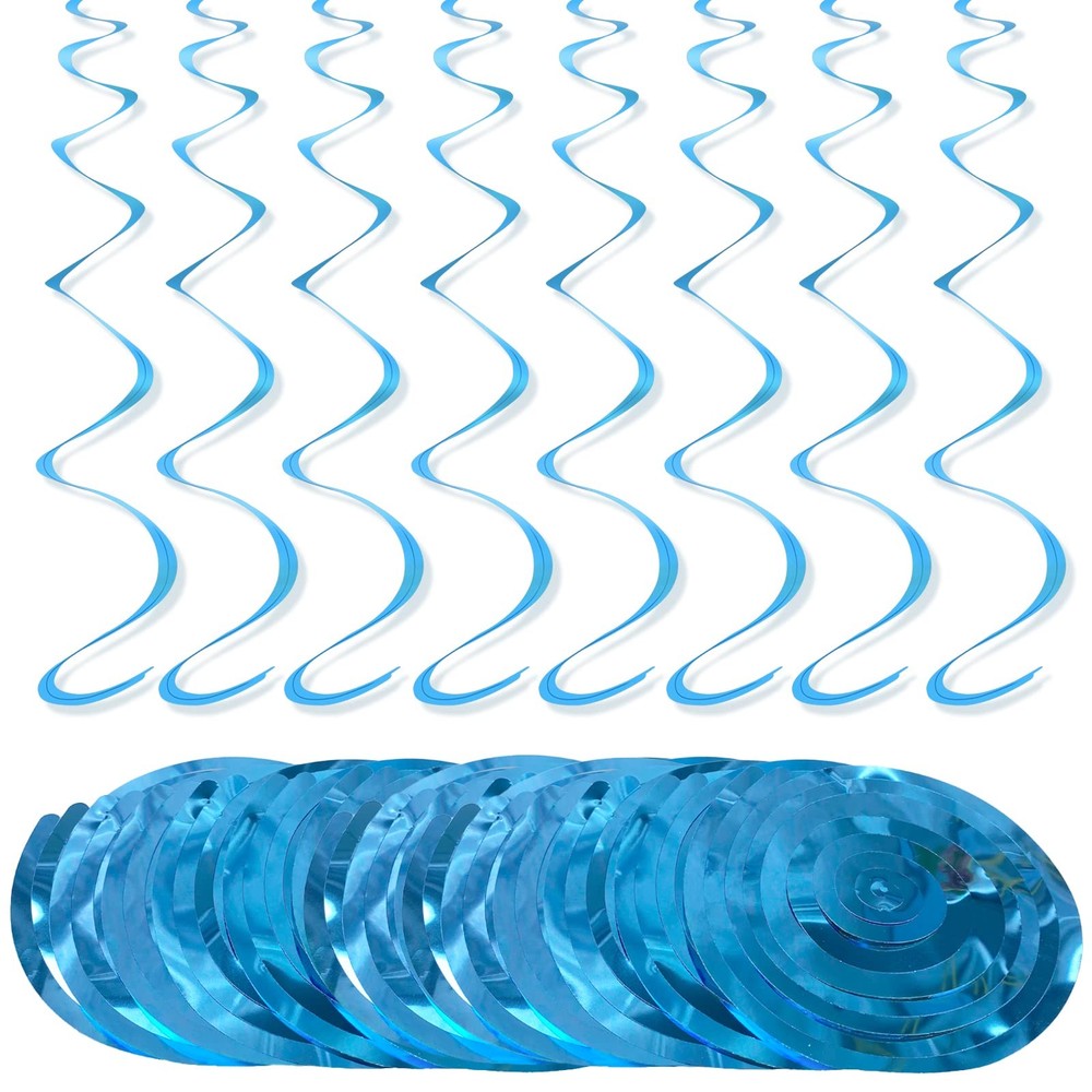30 Pcs Hanging Swirl Party Decorations, Plastic Spiral Streamers Foil Ceiling…