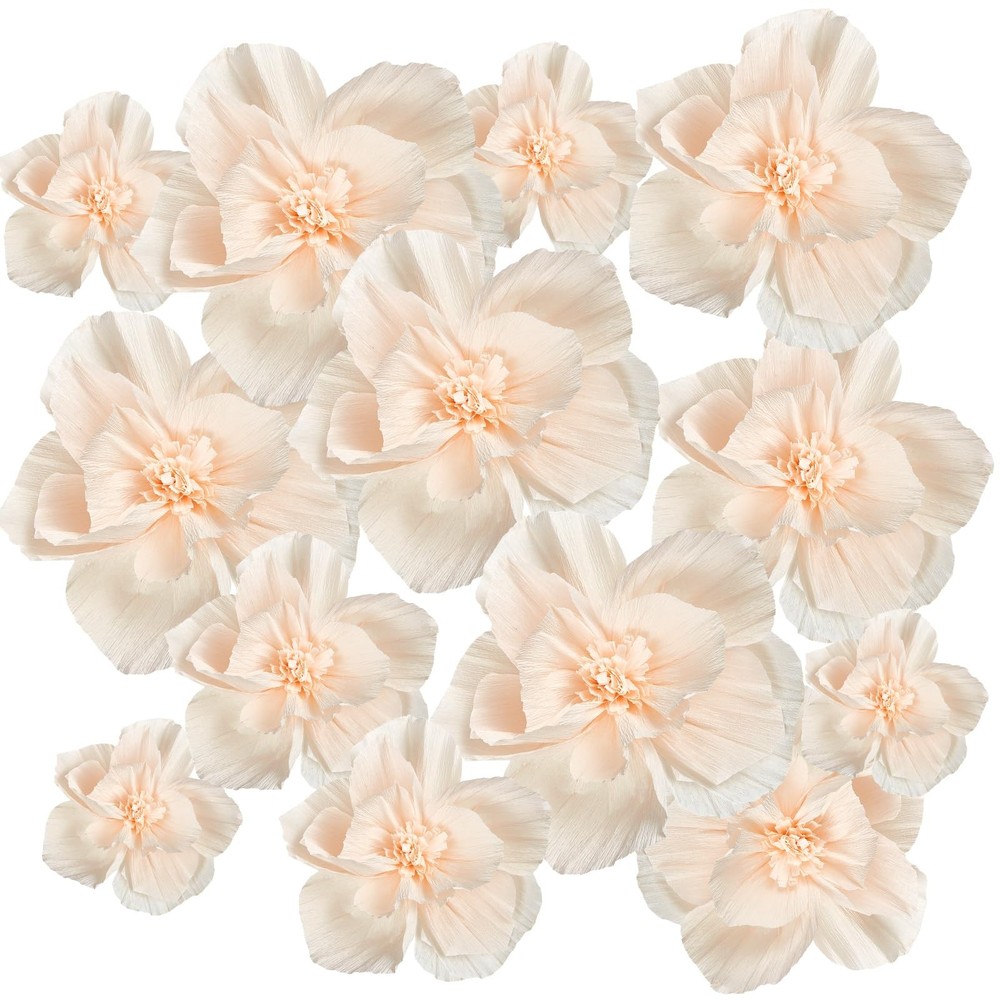 24 Pcs Tissue Flowers, Crepe Flowers Decorations 8″ 10″ 12″ for Wedding Party…