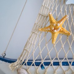 4 Pieces Natural Fish Net Decorative Fish Netting Natural Cotton Beach
