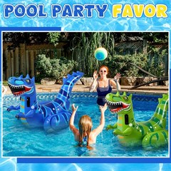 Arrowbash 4 Pcs Inflatable Dinosaur Fight Pool Float Game Set, 2 Players Gian…