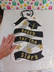 Graduation cap decorations, sign, napkins, garland, wishes, window cling. favors