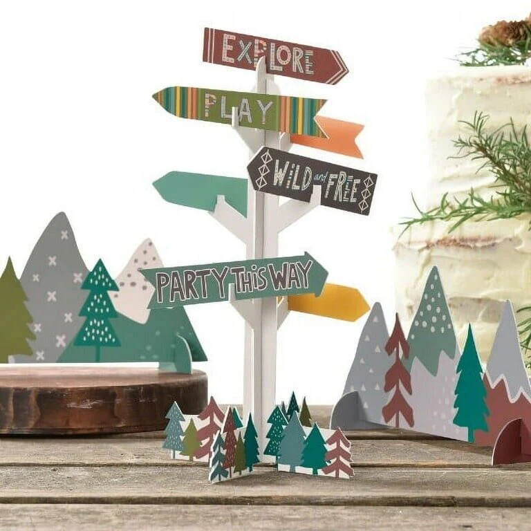 Party Wilderness Directional Sign Table Decoration Centerpiece Kit (3 pcs)
