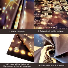 Extra Large ‘Happy New Year’ Banner 72×44 Inch for NYE 2025 Decorations