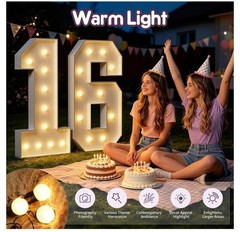 Light Up Numbers 4FT Light Up Sign Marquee Numbers 4 Feet Tall, Large Number 16