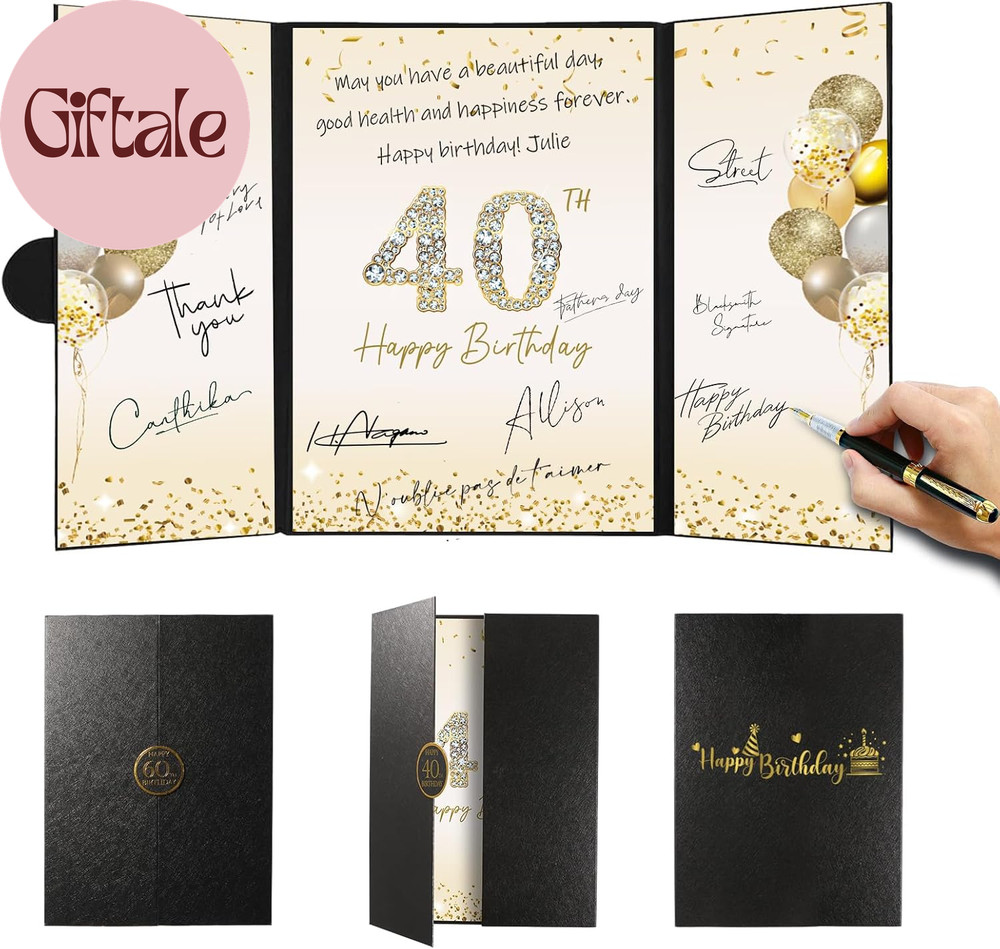 Birthday Party Decorations, Signing Card Board with Magnetic Closure, Happy Birt