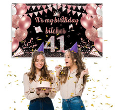 71x43in It’s My Birthday Banner Backdrop Rose Gold Party Decorations Supplies 41