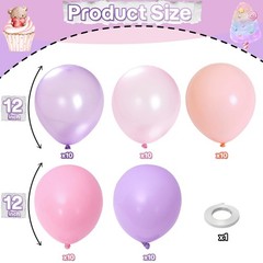 Pastel Pink and Purple Balloons, Princess Pearl Light Pink Purple Orange Late…
