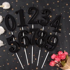 PHD CAKE 2.76 Inch Modern Black 1 Number Birthday Candles, 1,