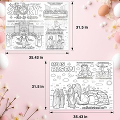 Giant Easter Coloring Posters for Kids – 2PCS 35″ x 31″ Paper Coloring Banner…