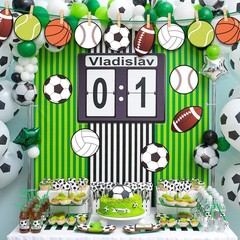 60 PCS Sport Ball Paper Cutouts with 100 Glue Points for Bulletin Board Decor