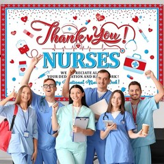 Irenare Thank You Nurses Banners Backdrop Decoration Happy Nurses Week Backgroun