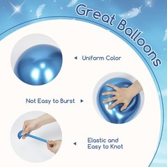 60pcs Blue and White Balloons 12inch with Pastel Pearl Light Blue Confetti Wh…