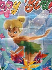 Disney Tinker Bell Banner Backdrop Photo Happy Birthday 60″ x 39″