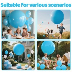 Light Blue Balloons 9pcs 36 Inch Extra Large Big Jumbo Giant Baby Sky Aqua Bl…