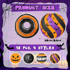 Halloween Paper Lanterns, 12 PCS Halloween Hanging Paper Lanterns, Orange Black