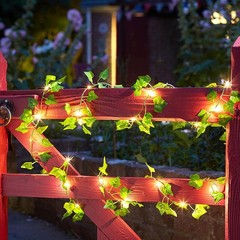 2 Pack 6.56 Ft Vines with Fairy Lights Battery Operated, 40 LEDs Artificial
