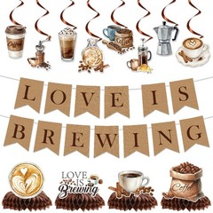 Love Is Brewing Bridal Shower Decorations, Coffee Bridal Shower Banners with …